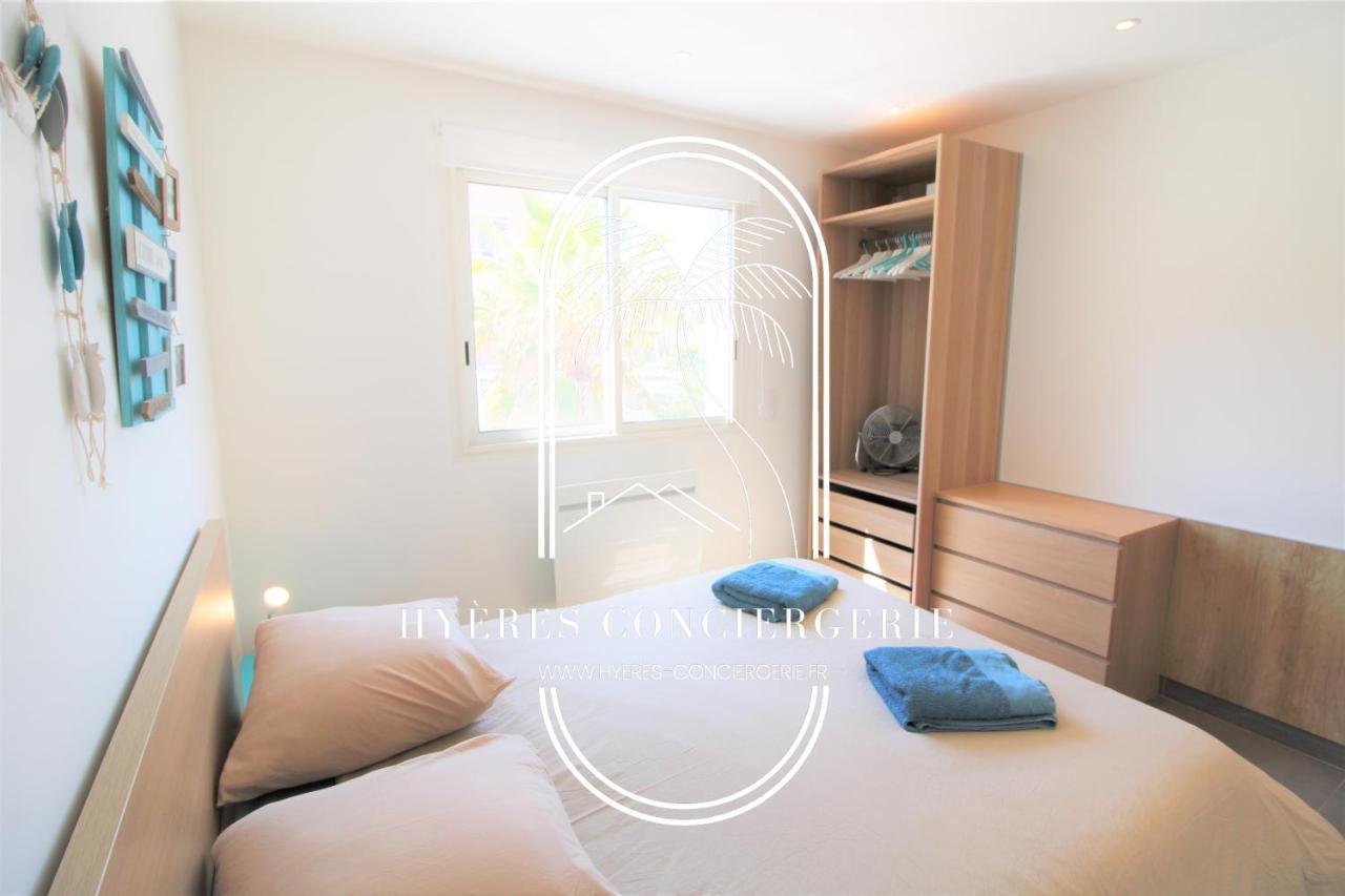 Villa Antoine Appartement Rdj Vue Mer Clim Wifi Parking Plage 50M La Garonne Le Pradet Bagian luar foto