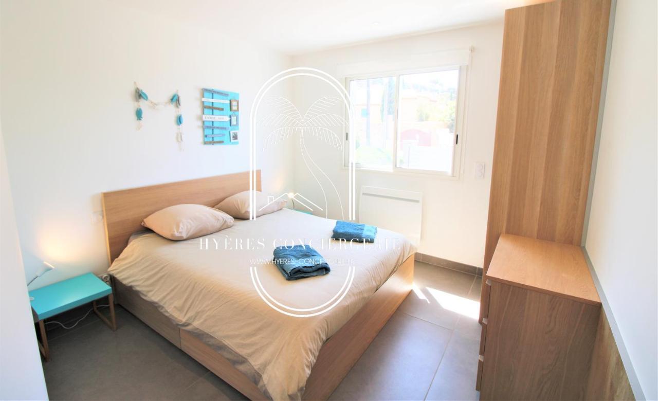 Villa Antoine Appartement Rdj Vue Mer Clim Wifi Parking Plage 50M La Garonne Le Pradet Bagian luar foto