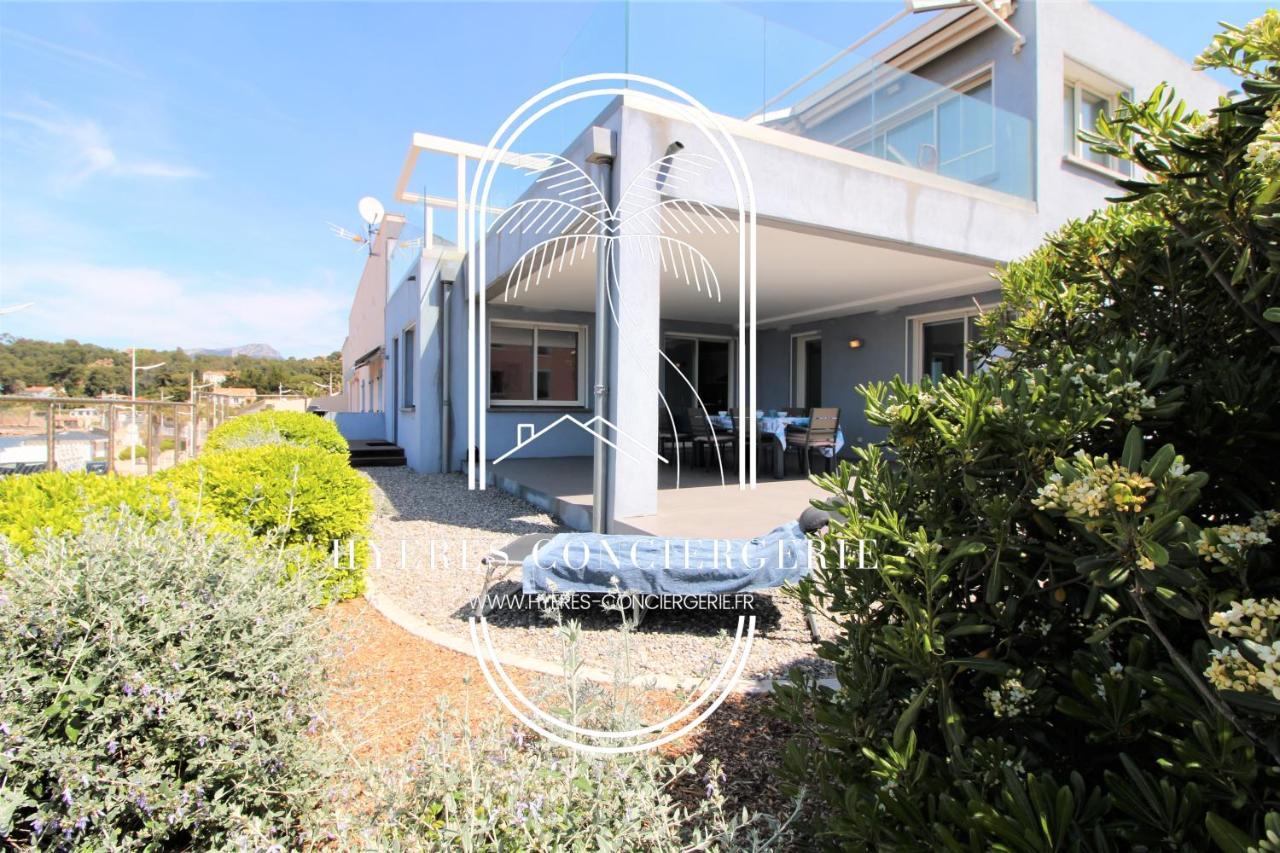 Villa Antoine Appartement Rdj Vue Mer Clim Wifi Parking Plage 50M La Garonne Le Pradet Bagian luar foto
