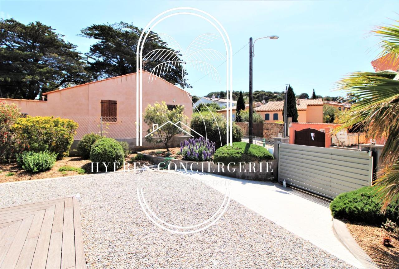 Villa Antoine Appartement Rdj Vue Mer Clim Wifi Parking Plage 50M La Garonne Le Pradet Bagian luar foto