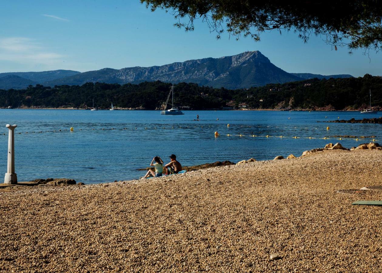 Villa Antoine Appartement Rdj Vue Mer Clim Wifi Parking Plage 50M La Garonne Le Pradet Bagian luar foto